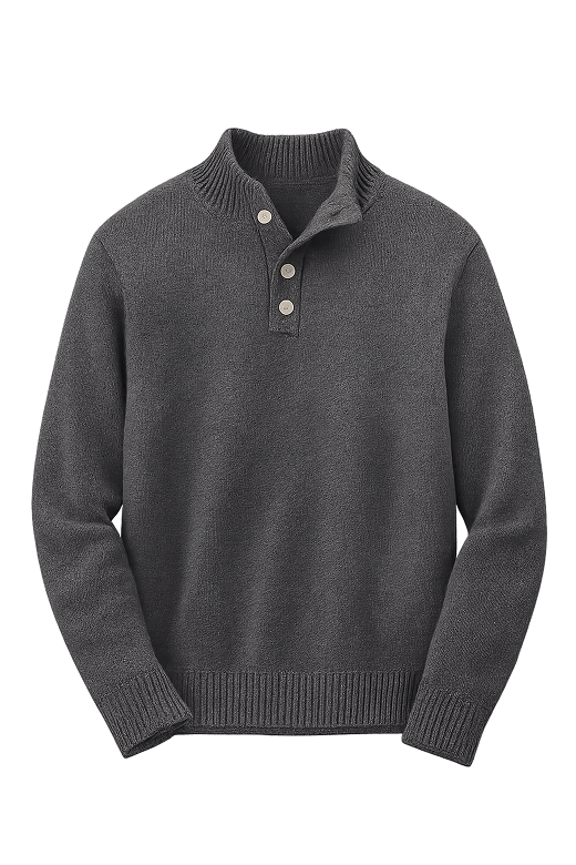 Mock Neck Henley Sweater