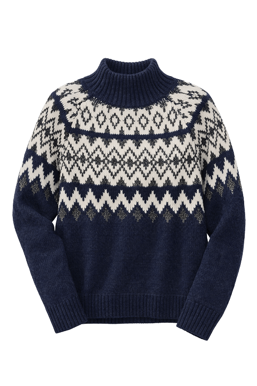 Fair Isle Mock Neck