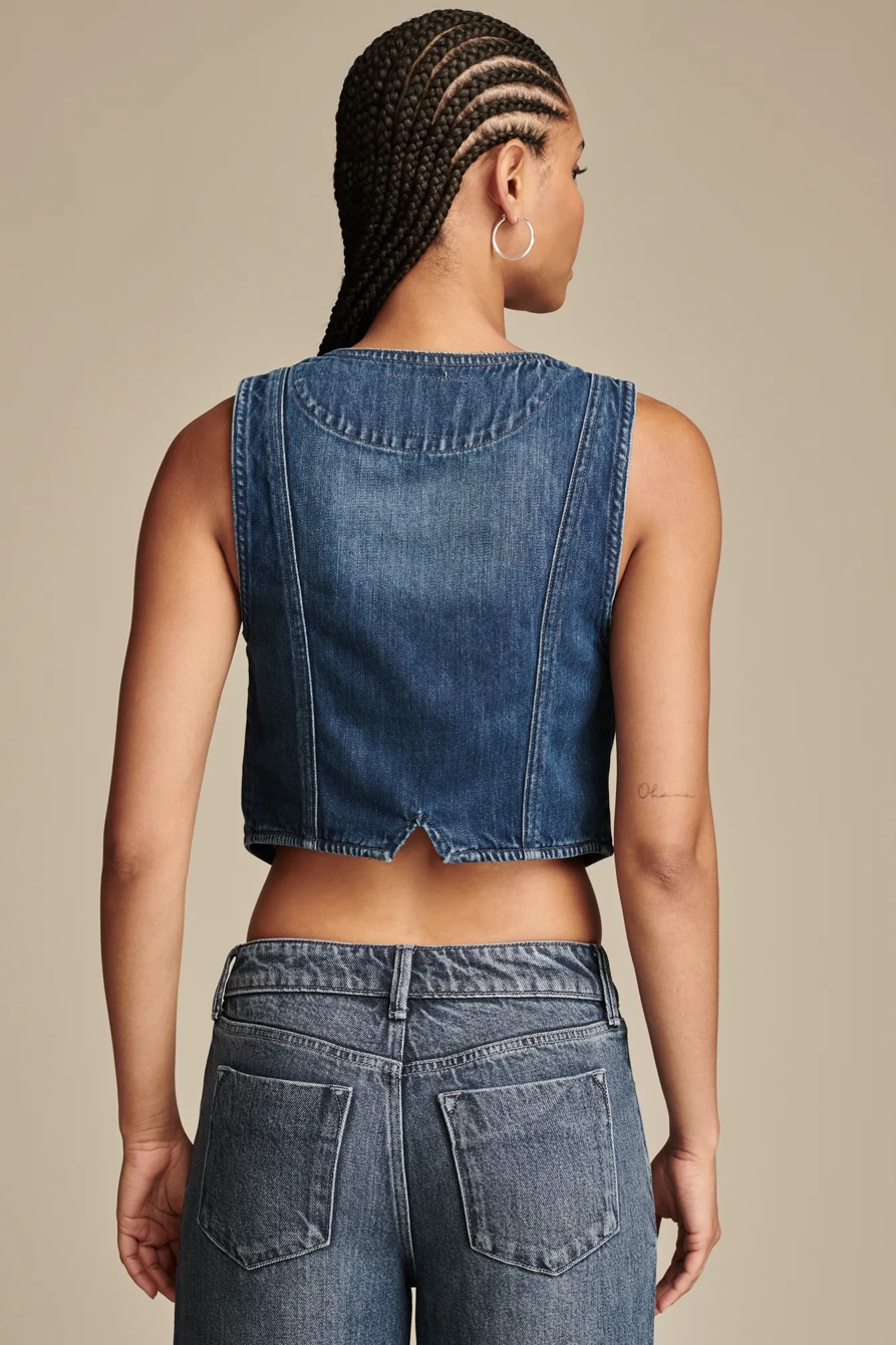 LUCKY TAILORED DENIM VEST, image 2