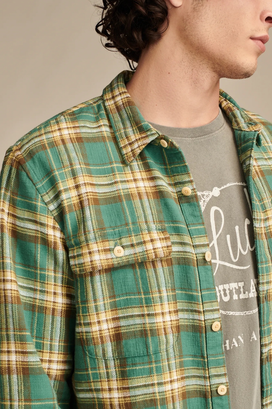 BIG SLUB TWILL PLAID LONG SLEEVE UTILITY SHIRT, image 3