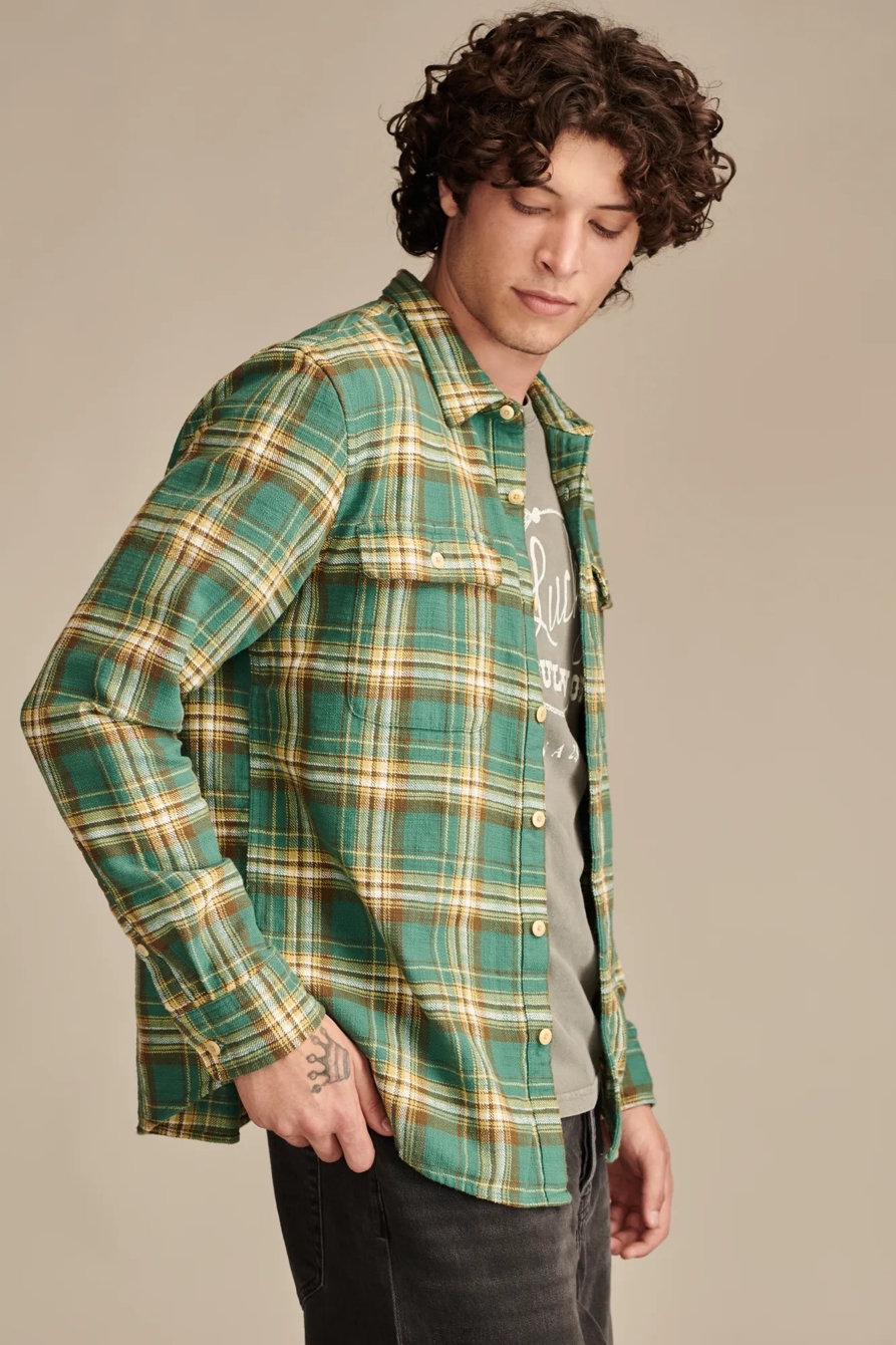 BIG SLUB TWILL PLAID LONG SLEEVE UTILITY SHIRT, image 4