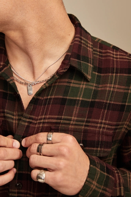 BIG SLUB TWILL PLAID LONG SLEEVE UTILITY SHIRT, image 2