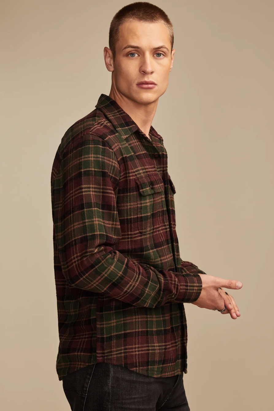BIG SLUB TWILL PLAID LONG SLEEVE UTILITY SHIRT, image 4