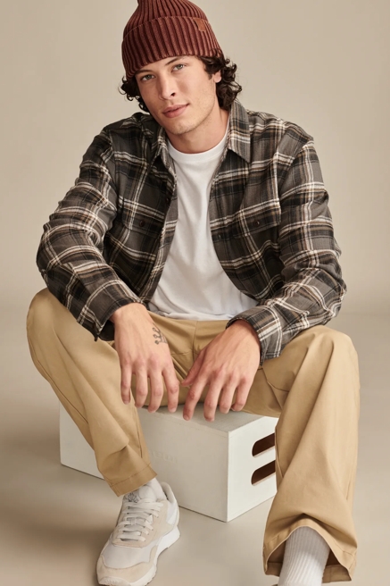 BIG SLUB TWILL PLAID LONG SLEEVE UTILITY SHIRT, image 1