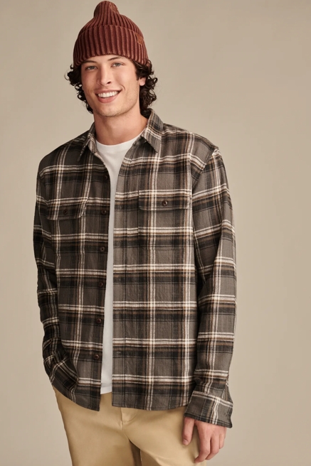 BIG SLUB TWILL PLAID LONG SLEEVE UTILITY SHIRT, image 2