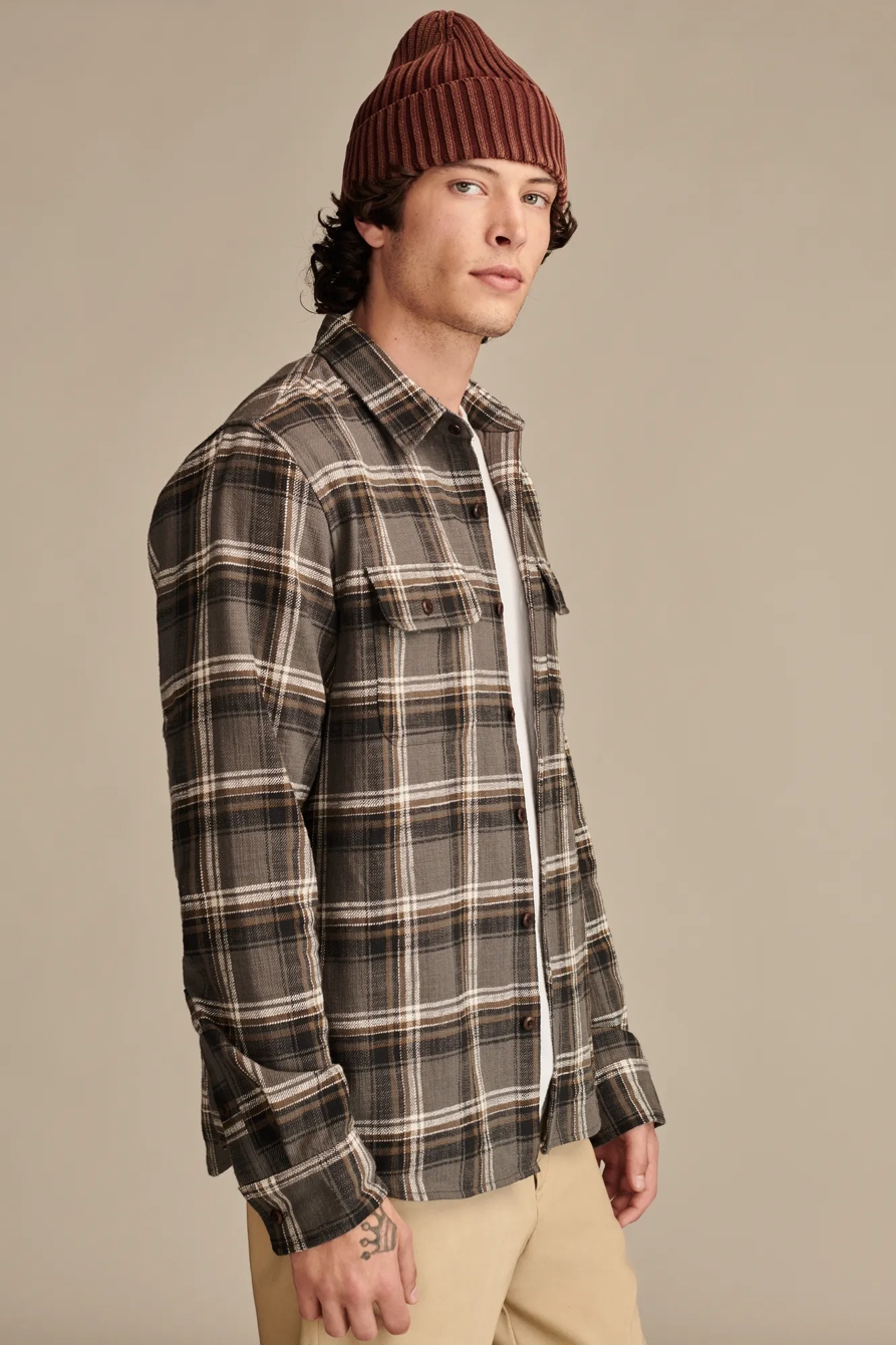 BIG SLUB TWILL PLAID LONG SLEEVE UTILITY SHIRT, image 3