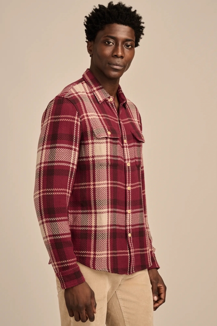 TEXTURED HERRINGBONE LONG SLEEVE UTILITY SHIRT, image 3