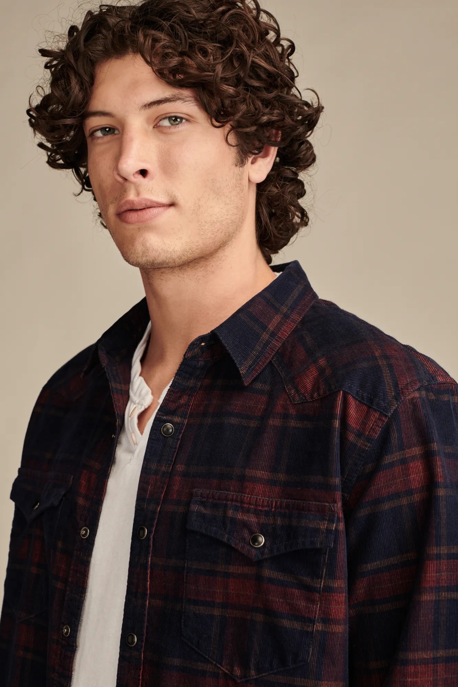 PLAID CORDUROY WESTERN SHIRT, image 2