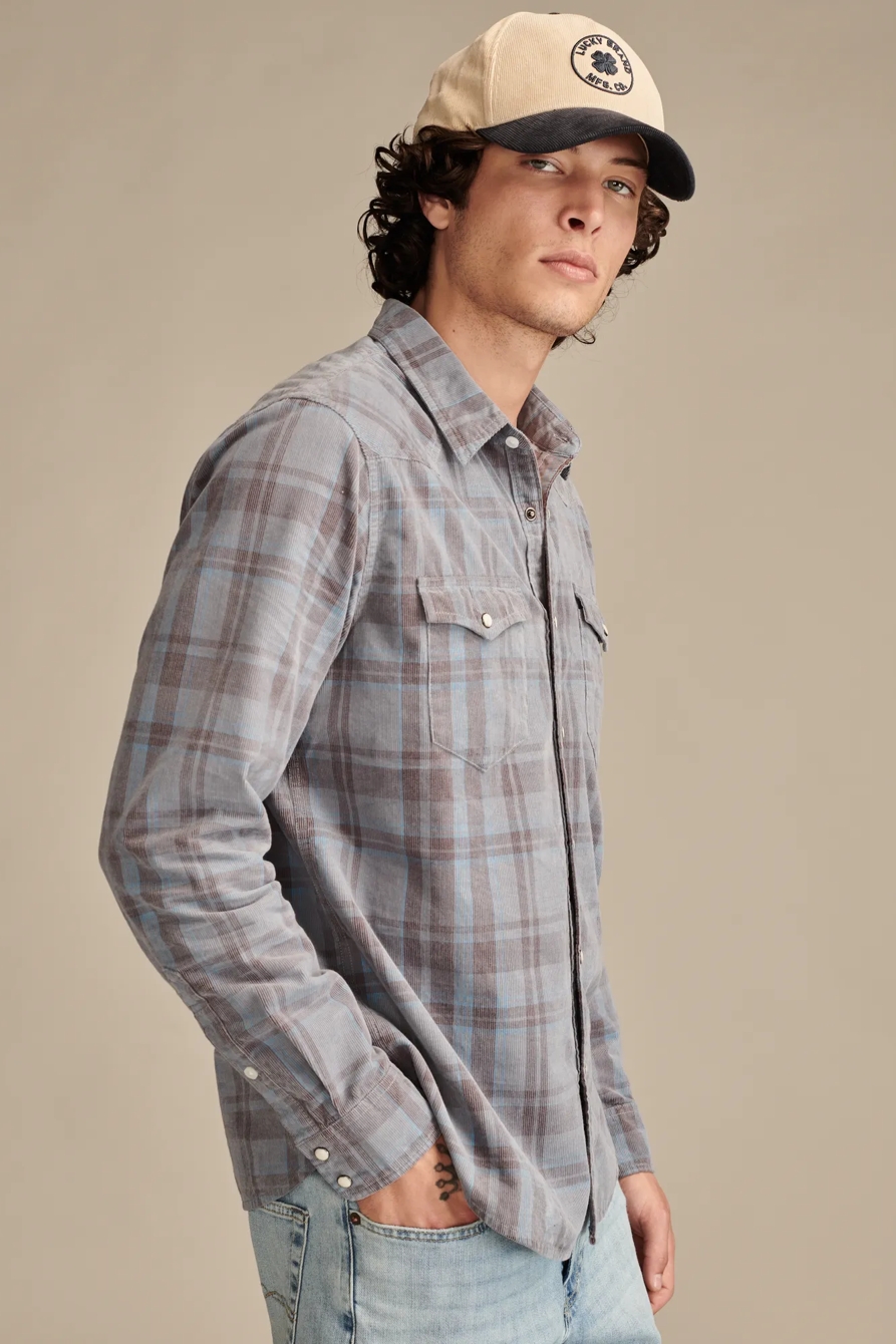 PLAID CORDUROY WESTERN SHIRT, image 3