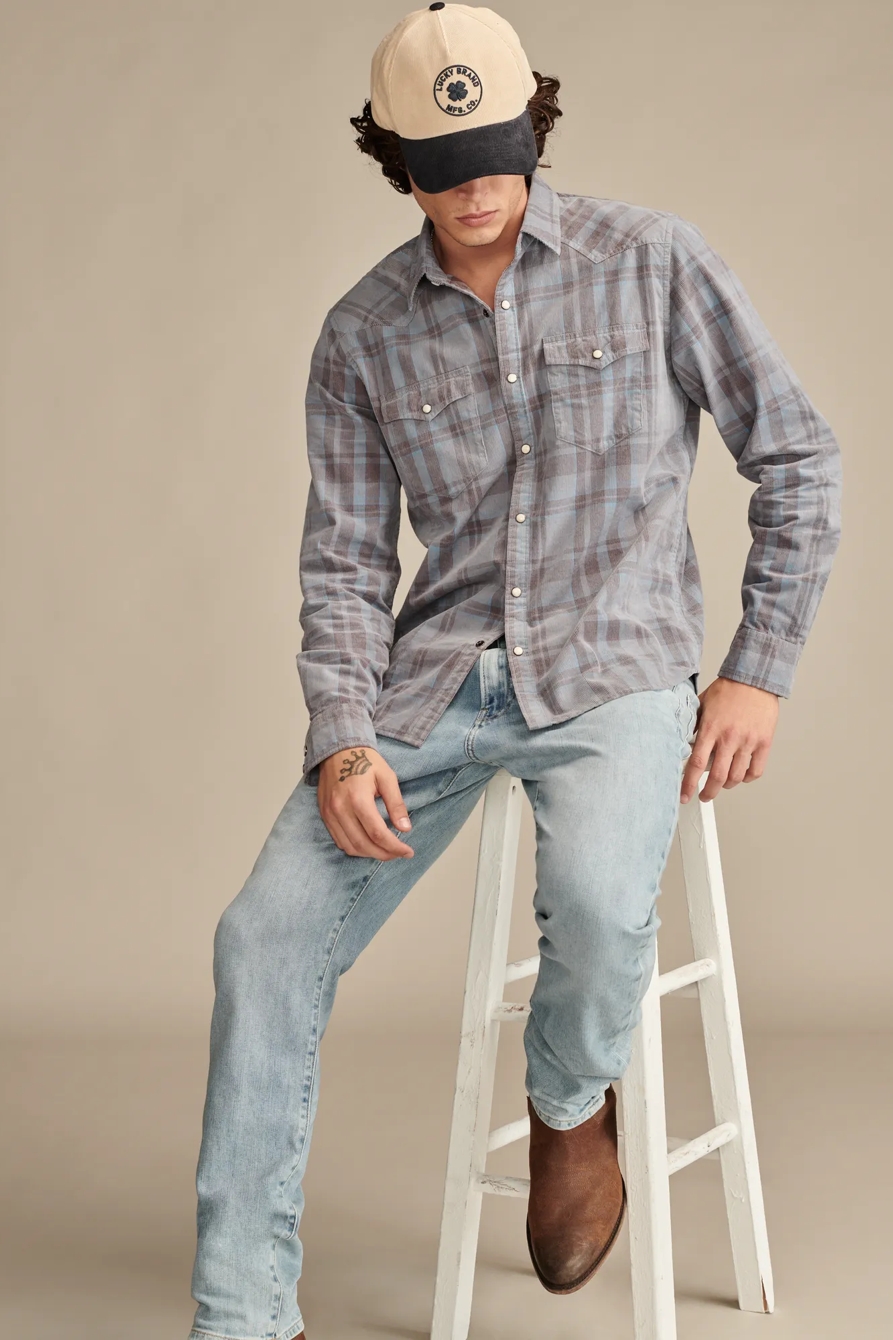 PLAID CORDUROY WESTERN SHIRT, image 5