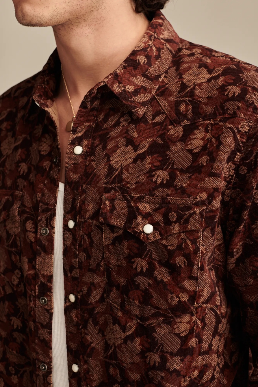 PRINTED WESTERN CORDUROY  LONG SLEEVE UTILITY SHIRT, image 3