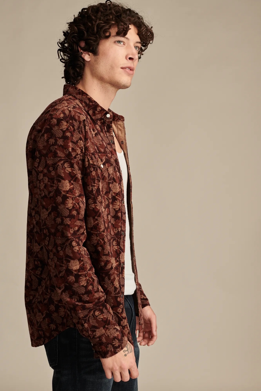 PRINTED WESTERN CORDUROY  LONG SLEEVE UTILITY SHIRT, image 4