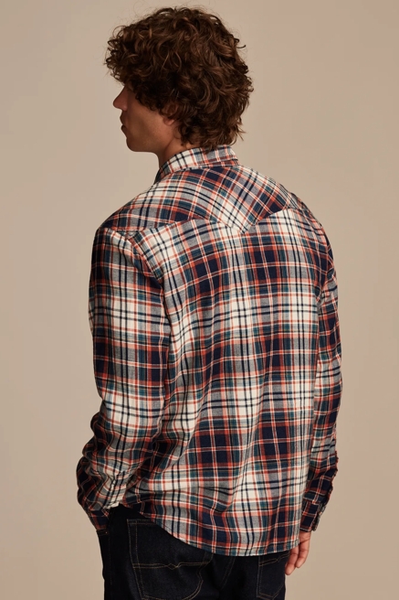 INDIGO PLAID WESTERN LONG SLEEVE SHIRT, image 4