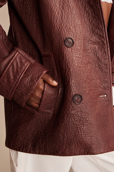 LEATHER PEACOAT, image 3