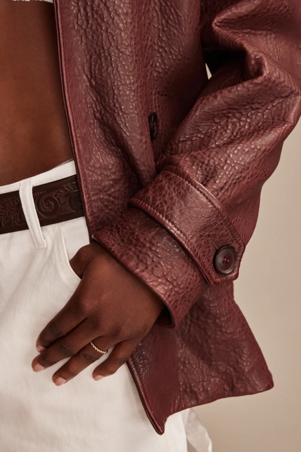 LEATHER PEACOAT, image 4