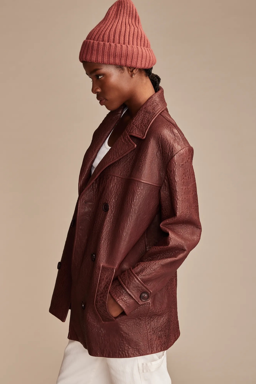 LEATHER PEACOAT, image 5