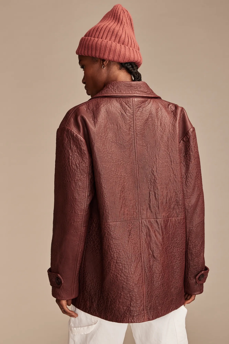 LEATHER PEACOAT, image 6