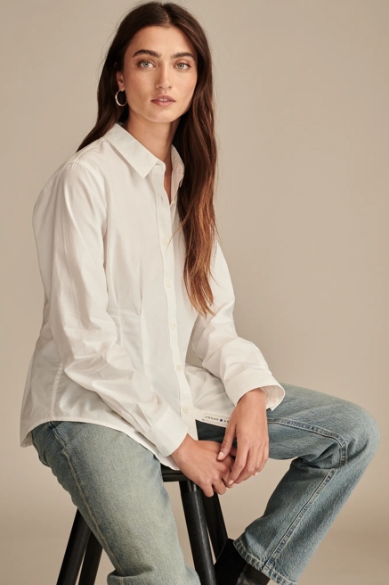 Peplum Button Down Core Shirt, image 1