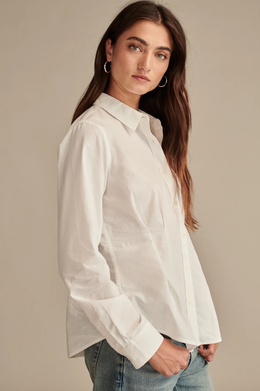 Peplum Button Down Core Shirt, image 4