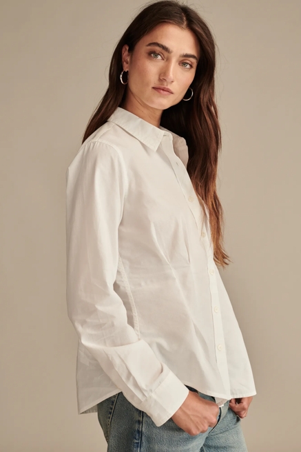 Peplum Button Down Core Shirt, image 4