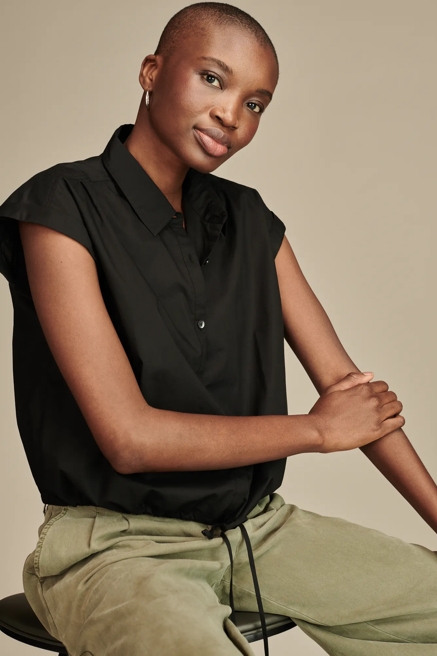 Dolman Sleeve Button-Down Shirt, image 1