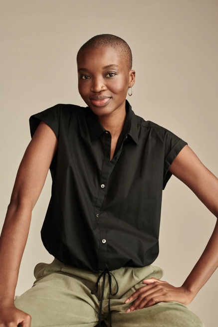 Dolman Sleeve Button-Down Shirt, image 2