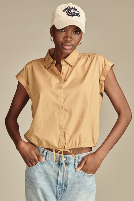 Dolman Sleeve Button-Down Shirt, image 1
