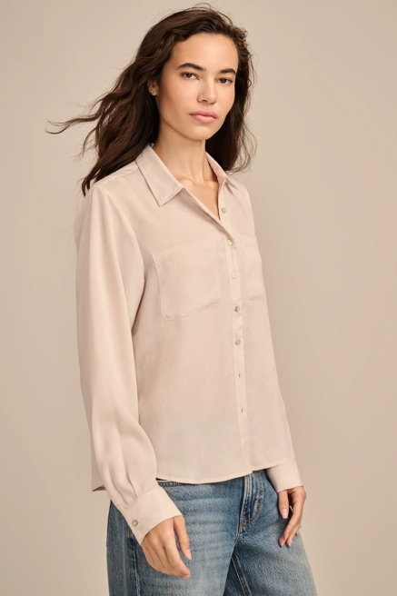 HAMMERED SATIN BUTTON DOWN SHIRT, image 4