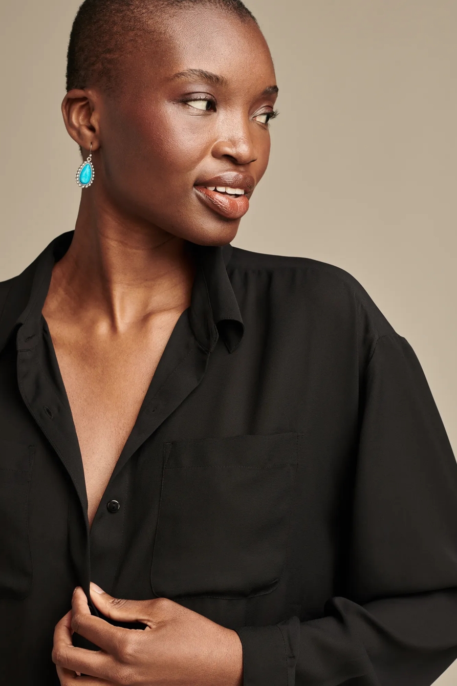 Pleated Back Button Down, image 3