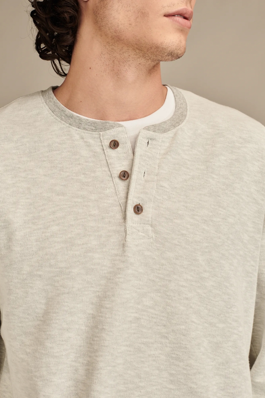 JASPE DOUBLE KNIT LONG SLEEVE HENLEY, image 2