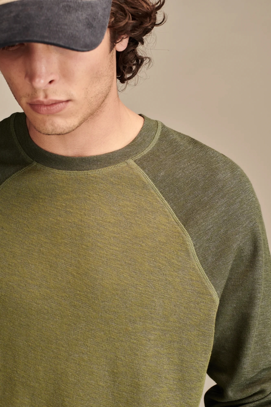 DOUBLE KNIT RAGLAN LONG SLEEVE CREW, image 2