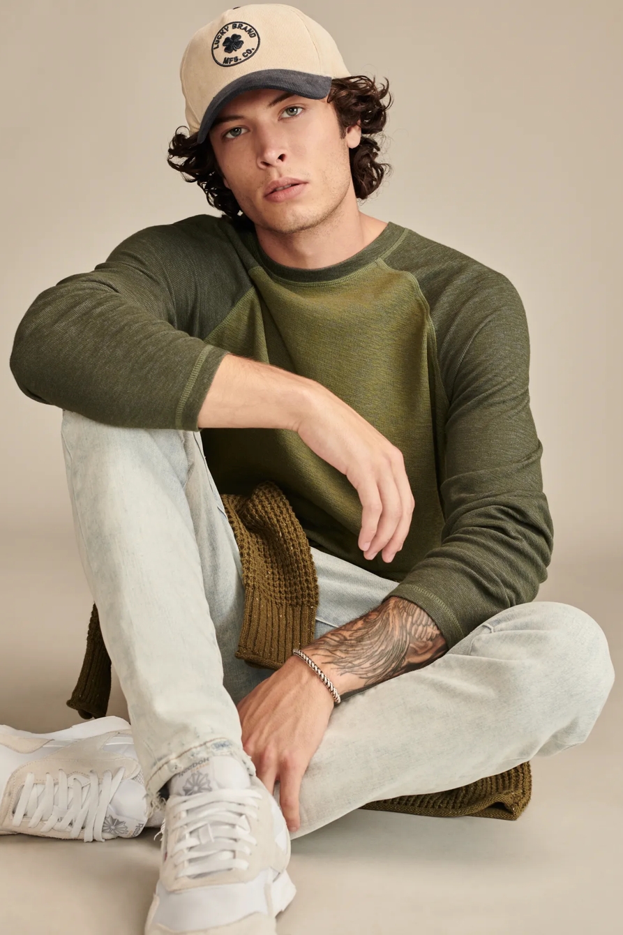 DOUBLE KNIT RAGLAN LONG SLEEVE CREW, image 6