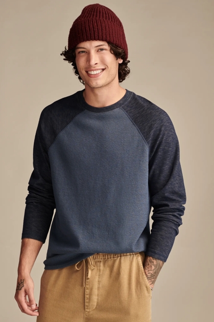DOUBLE KNIT RAGLAN LONG SLEEVE CREW, image 2
