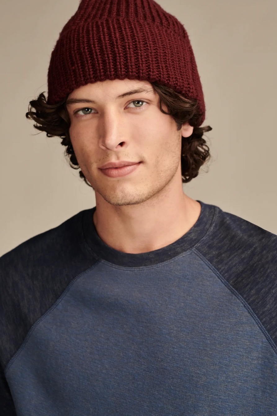 DOUBLE KNIT RAGLAN LONG SLEEVE CREW, image 3