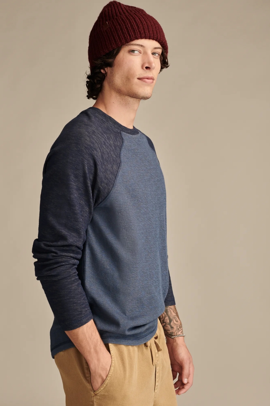 DOUBLE KNIT RAGLAN LONG SLEEVE CREW, image 4