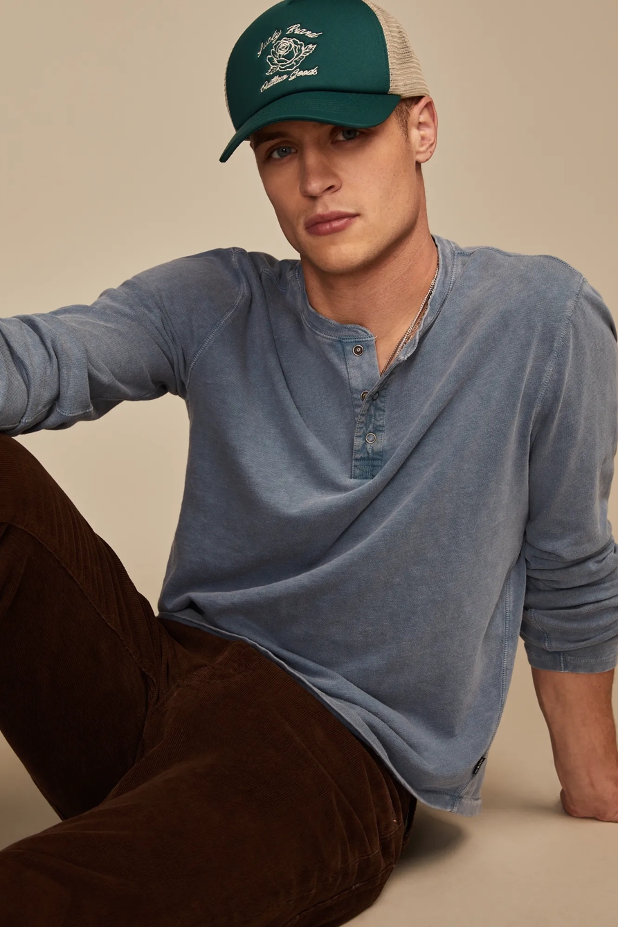 WEEKEND SLUB JERSEY LONG SLEEVE HENLEY, image 1