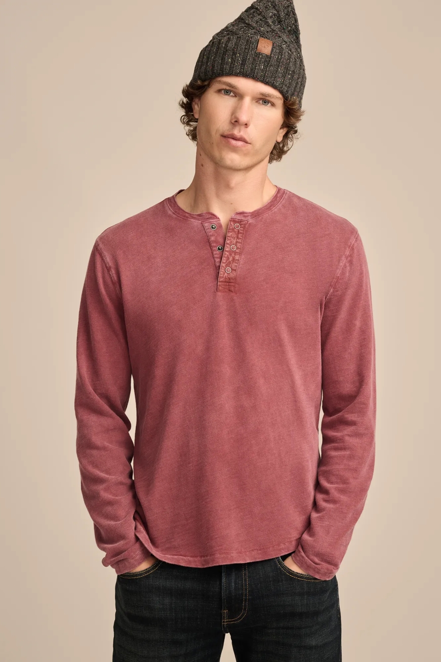 WEEKEND SLUB JERSEY LONG SLEEVE HENLEY, image 1
