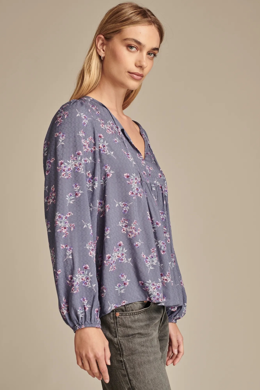 Floral Printed Peasant Top, image 3
