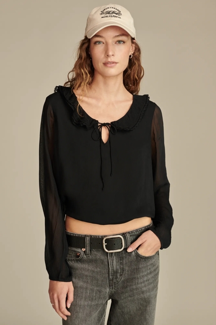RUFFLE COLLARED BLOUSE, image 1