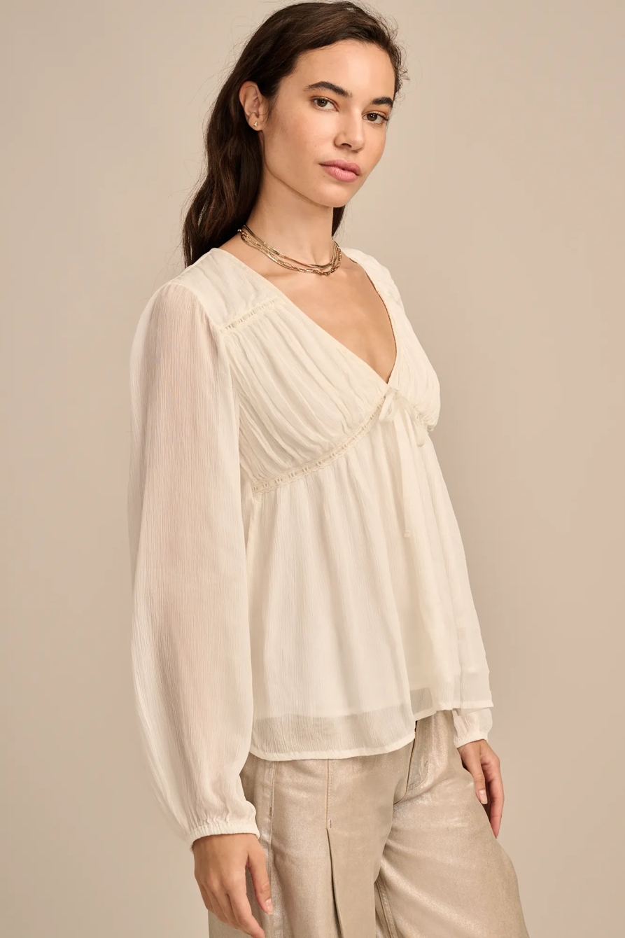 LONG SLEEVE RUFFLE BODICE TOP, image 4
