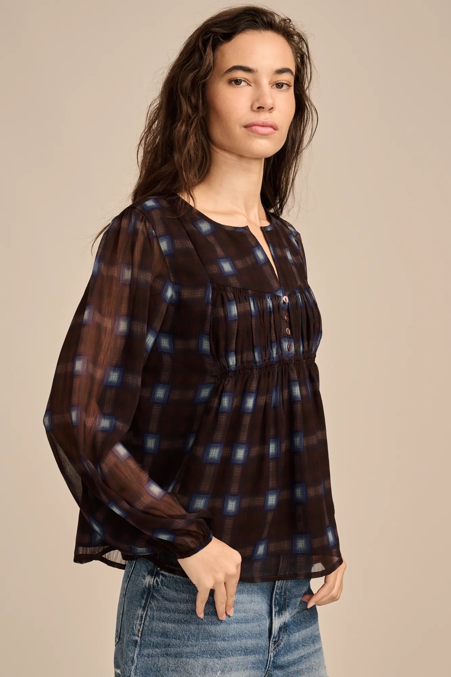 SMOCKED LONG SLEEVE TOP, image 3