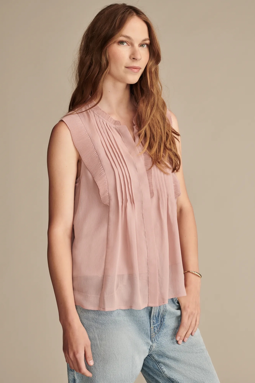 SLEEVELESS PINTUCK BLOUSE, image 3