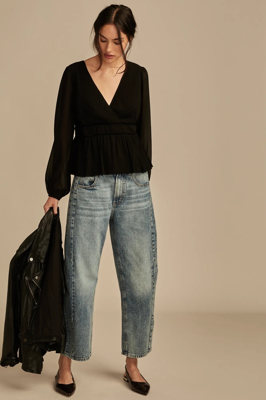 Long Sleeve Pleated Top, image 3