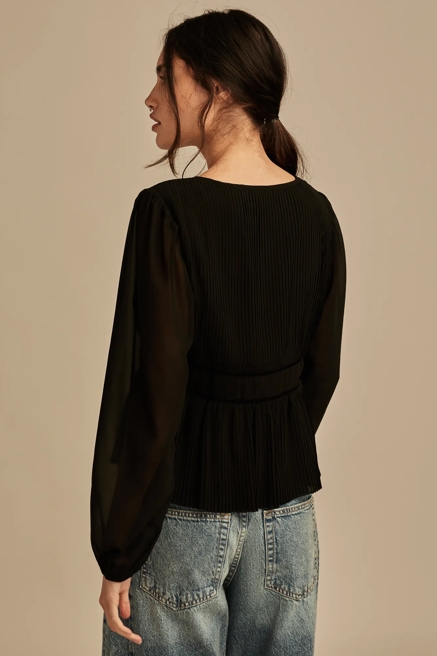 Long Sleeve Pleated Top, image 4