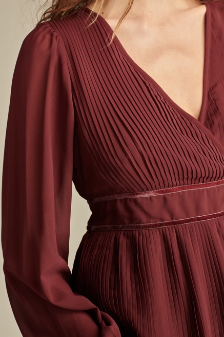 Long Sleeve Pleated Top, image 2