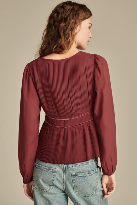 Long Sleeve Pleated Top, image 4
