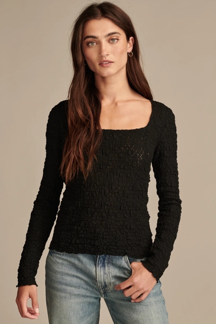 LONG SLEEVE TEXTURED TOP, image 2