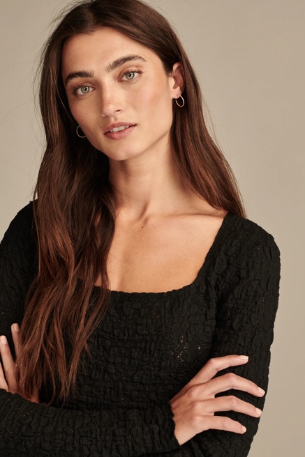 LONG SLEEVE TEXTURED TOP, image 3