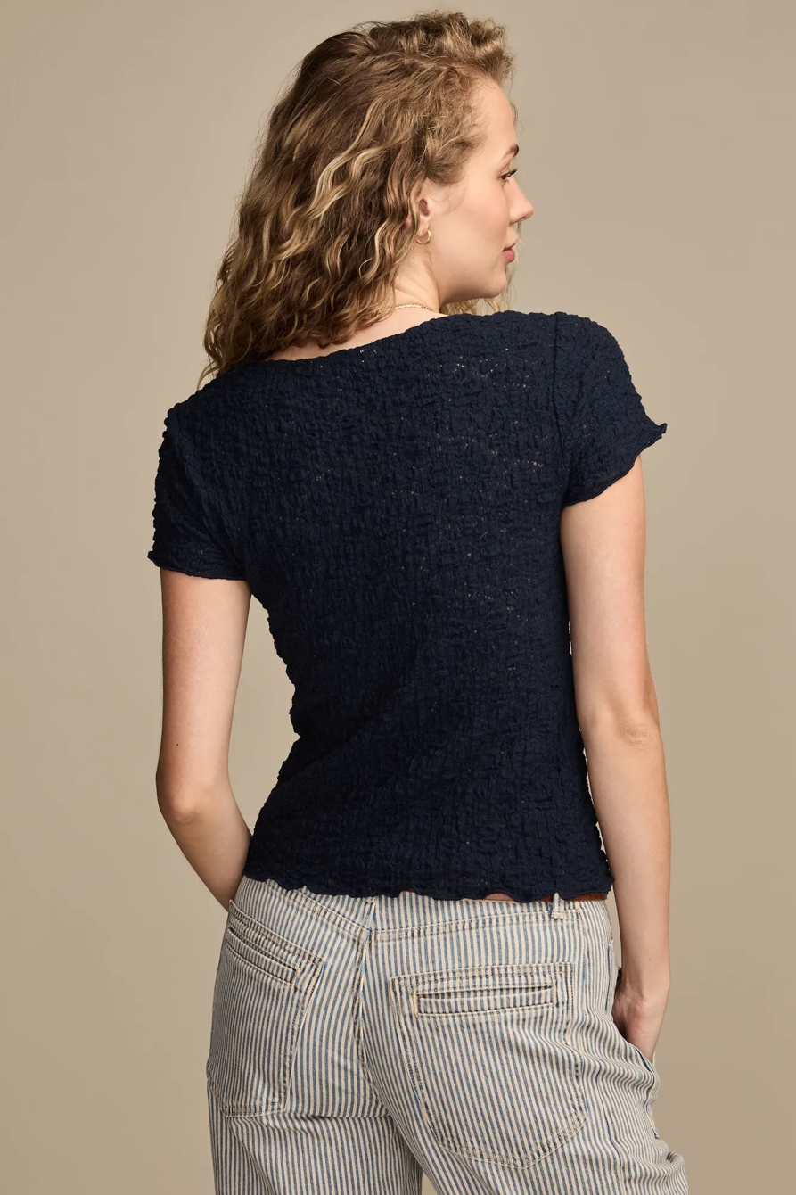 TEXTURED V NECK BABYDOLL TOP, image 3