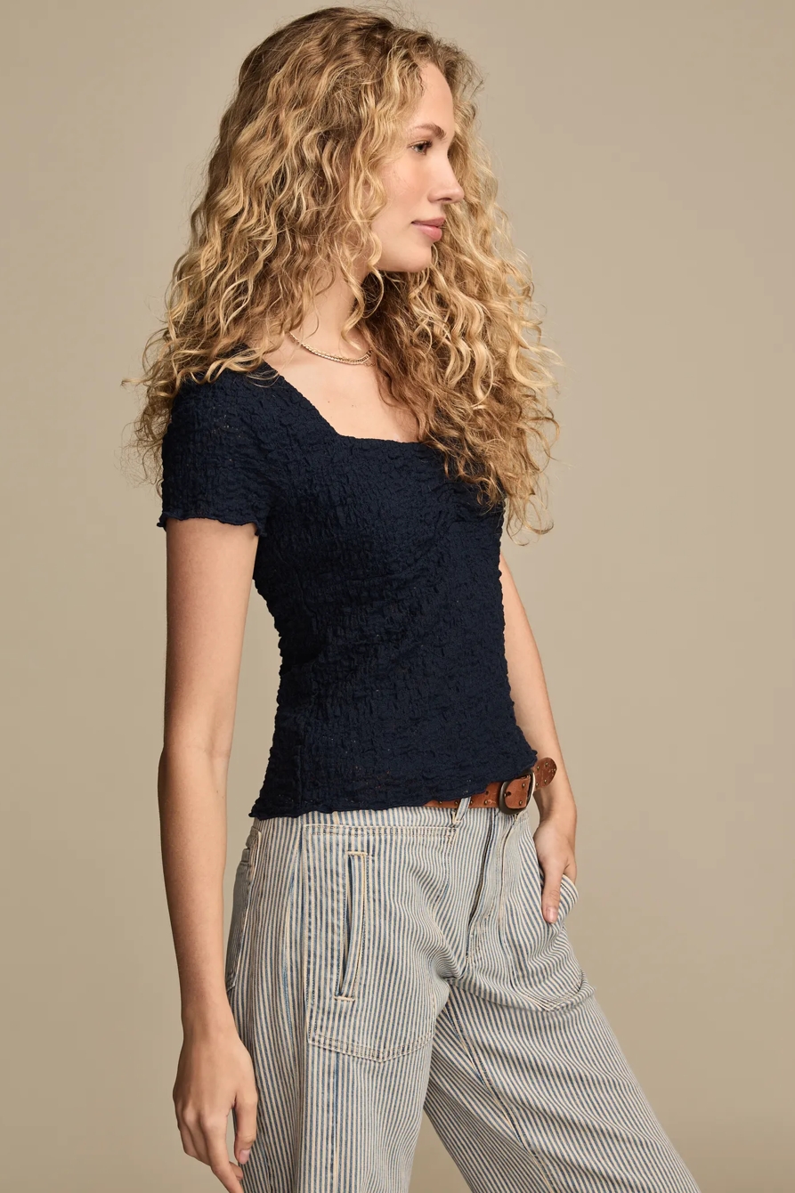 TEXTURED V NECK BABYDOLL TOP, image 4